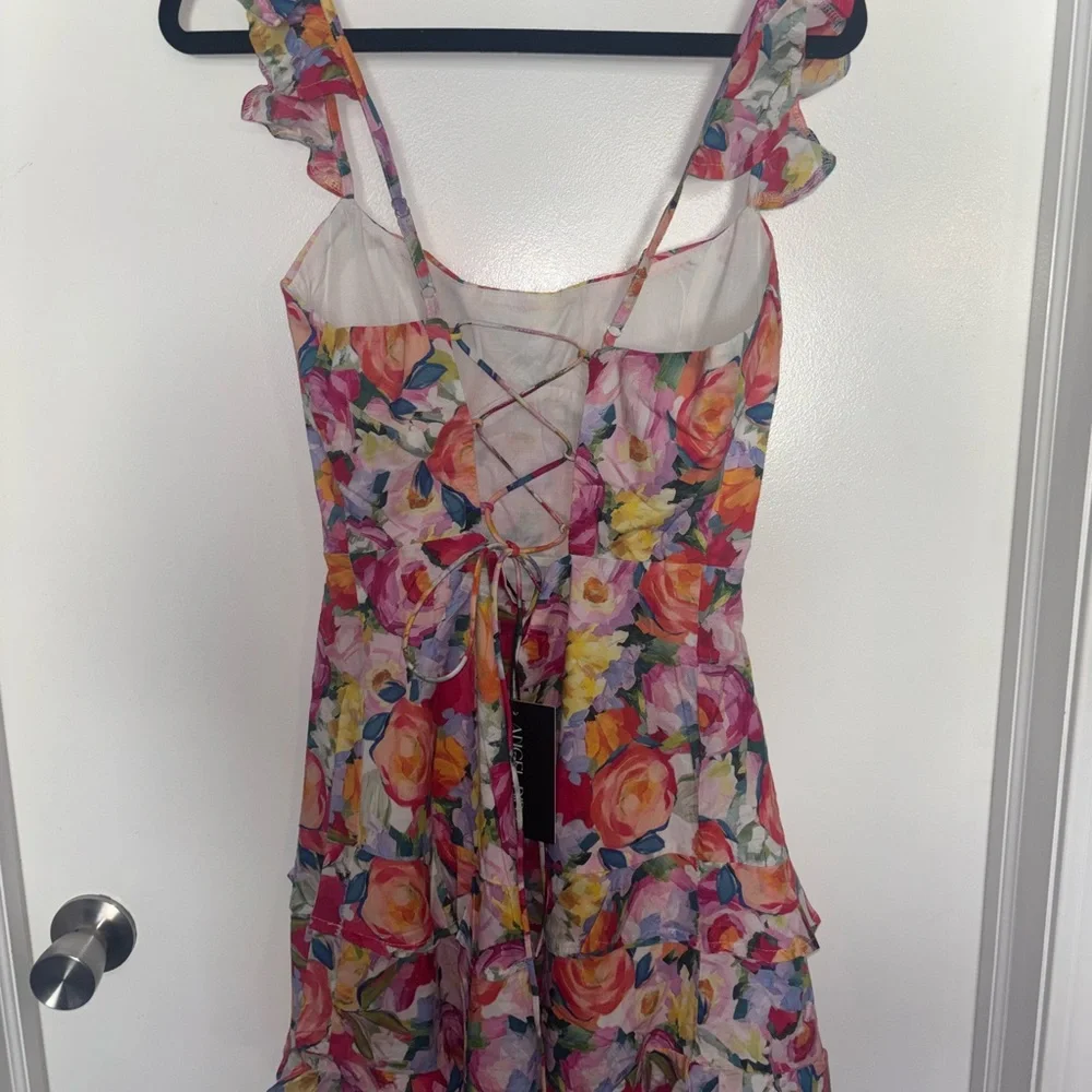 Angel Biba Colorful Floral Mini Dress - Picture 6 of 8